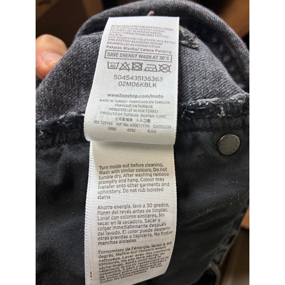 Topshop Moto Mom Denim Jeans Skinny Black Size 28x30 - Picture 7 of 7